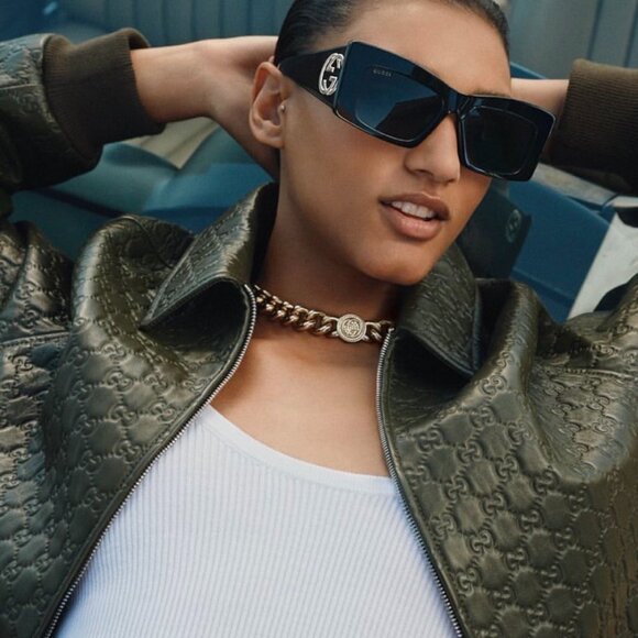 Gucci GG1842S 003 Square Sunglasses - Havana\Lilac - Picture 3 of 11